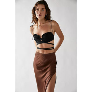 Free People FOR LOVE AND LEMONS Marley Bra Top MEDIUM Black